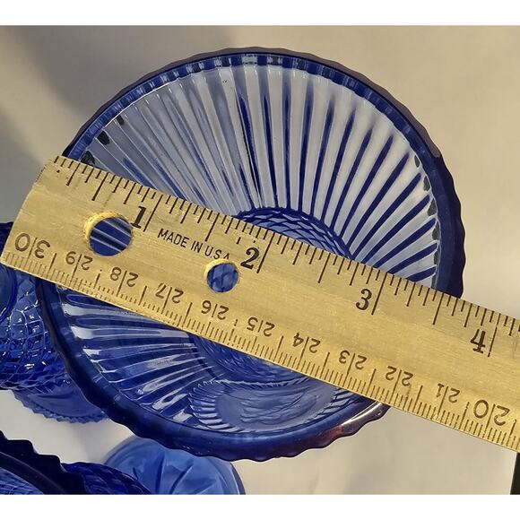 Cobalt Blue Fostoria Glasses Made For Avon George Martha Washington Set Of Three - Picture 16 of 16